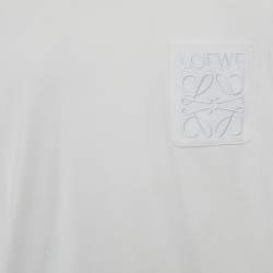 Pre Owned Loewe White Cotton Anagram Embroidered Relaxed Fit T-Shirt XL