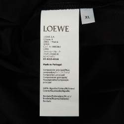 Pre Owned Loewe Black Cotton Anagram Embroidered Relaxed Fit T-Shirt XL