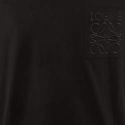 Pre Owned Loewe Black Cotton Anagram Embroidered Relaxed Fit T-Shirt XL