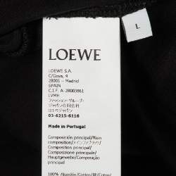 Pre Owned Loewe Black Cotton Anagram Embroidered Relaxed Fit T-Shirt L
