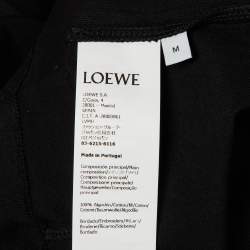 Pre Owned Loewe Black Cotton Anagram Pocket Relaxed Fit T-Shirt M