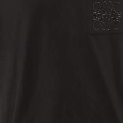 Pre Owned Loewe Black Cotton Anagram Pocket Relaxed Fit T-Shirt M
