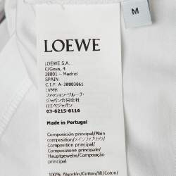 Pre Owned Loewe White Cotton Anagram Pocket Relaxed Fit T-Shirt M