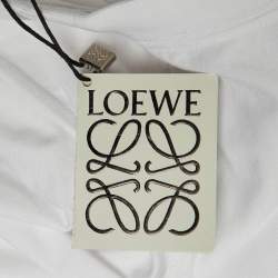 Pre Owned Loewe White Cotton Anagram Pocket Relaxed Fit T-Shirt M