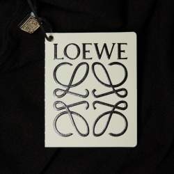Pre Owned Loewe Black Anagram Embroidered Cotton Crew Neck T-Shirt XL
