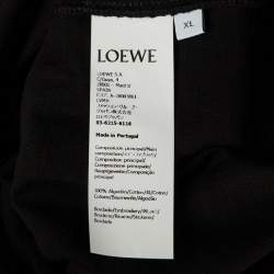 Pre Owned Loewe Black Anagram Embroidered Cotton Crew Neck T-Shirt XL