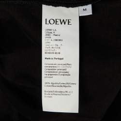 Pre Owned Loewe Black Anagram Embroidered Cotton Crew Neck T-Shirt M