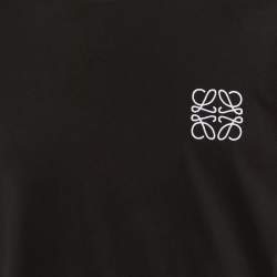 Pre Owned Loewe Black Anagram Embroidered Cotton Crew Neck T-Shirt M