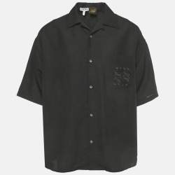 مملوكة مسبقًا Loewe x Paula's Ibiza Black Anagram Toile Bowling Negro Shirt M