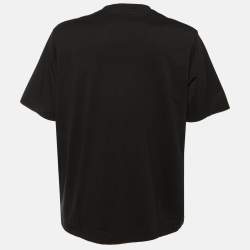 مملوكة مسبقًا قميص لووي أسود قطن شارة نيون مُطرّز كبير جدًا