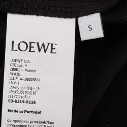 مملوكة مسبقًا Loewe Black Cotton Anagram Embroidered Relaxed Fit T-Shirt S