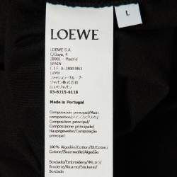 مملوكة مسبقًا Loewe Black Cotton Anagram Embroidered Regular Fit T-Shirt L
