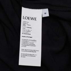 Pre Owned Loewe Black Cotton Anagram Embroidered Relaxed Fit T-Shirt M