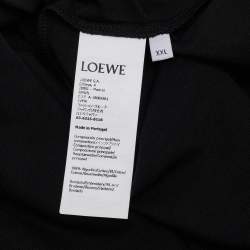 مملوكة مسبقًا قميص لووي أسود قطن أناغرام مُطرّز قياس مريح كبير جداً جداً