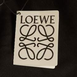 Pre Owned جاكيت بقبعة بتقليم جلد قطني وبني لويفي حجم متوسط