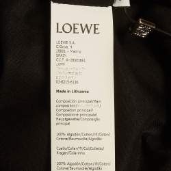 Pre Owned جاكيت بقبعة بتقليم جلد قطني وبني لويفي حجم متوسط