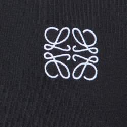 Pre Owned Loewe Black Anagram Embroidery Cotton Crew Neck T-Shirt XL