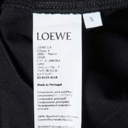 Pre Owned Loewe Black Anagram Embroidery Cotton Crew Neck T-Shirt S