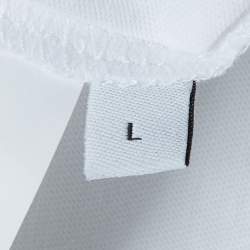 Pre Owned Loewe White Cotton Anagram Pocket Relaxed Fit T-Shirt L