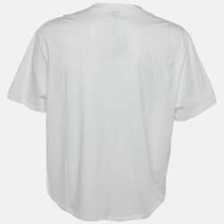 Pre Owned Loewe White Cotton Anagram Pocket Relaxed Fit T-Shirt XS