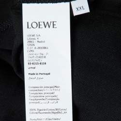 Pre Owned Loewe Black Anagram Embroidered Cotton Relaxed Fit T-Shirt XXL