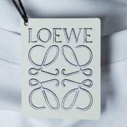 مملوكة مسبقًا Loewe White Logo Embroidered Cotton Relaxed Fit T-Shirt XL