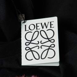 Pre Owned Loewe Black Logo Embroidered Cotton Relaxed Fit T-Shirt L