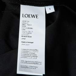 Pre Owned Loewe Black Logo Embroidered Cotton Relaxed Fit T-Shirt S