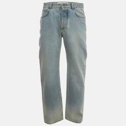 Pre Owned Loewe Light Blue Denim Straight Leg Jeans M/Waist 32" 