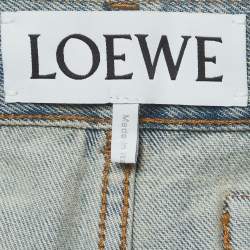 Pre Owned Loewe Light Blue Denim Straight Leg Jeans M/Waist 32" 