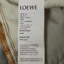 Pre Owned Loewe Light Blue Denim Straight Leg Jeans M/Waist 32" 
