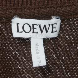 Pre Owned Loewe Brown Anagram Embroidered Piqué Knit Polo T-Shirt XL