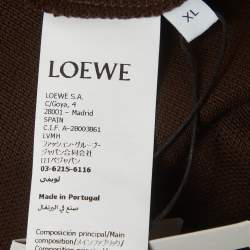 Pre Owned Loewe Brown Anagram Embroidered Piqué Knit Polo T-Shirt XL