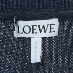 Pre Owned Loewe Navy Blue Anagram Embroidered Piqué Knit Polo T-Shirt XL