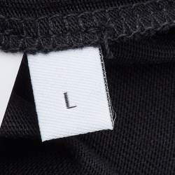 Pre Owned Loewe Black Cotton Anagram Pocket Relaxed Fit T-Shirt L