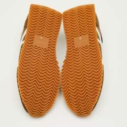 Pre Owned Loewe Flow Runner 2.0 Size 42 Dark Khaki Nylon and Suede Low Top Sneakers