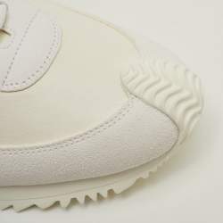 مملوكة مسبقًا Loewe Flow Runner 2.0 Size 42 White Nylon and Suede Low Top Sneakers