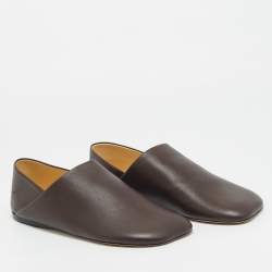 Pre Owned Loewe Toy Size 43 Brown Leather Smoking Slippers