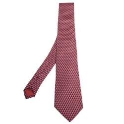 Loewe Coral Geometric Print Silk Tie