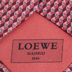 Loewe Coral Geometric Print Silk Tie