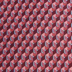 Loewe Coral Geometric Print Silk Tie