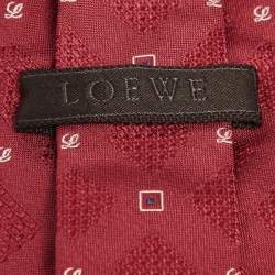 Loewe Red Jacquard Silk Tie