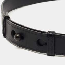 Pre Owned Loewe Black Leather Belt 90CM