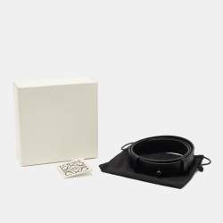 Pre Owned Loewe Black Leather Belt 90CM
