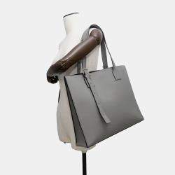 Loewe Asphalt Gray Calf Leather Buckle Horizontal Tote Bag 