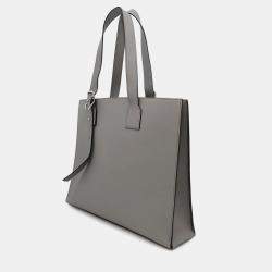 Loewe Asphalt Gray Calf Leather Buckle Horizontal Tote Bag 