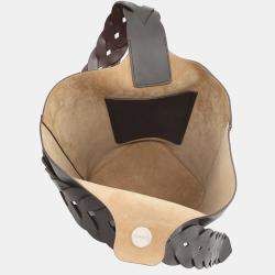 Pre Owned Loewe Pebble Bucket Bag Dark Brown Mellow Calf Leather Size Large