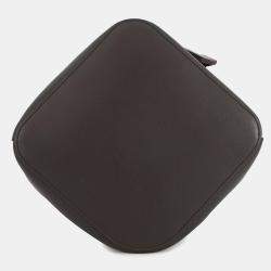 Pre Owned Loewe Pebble Bucket Bag Dark Brown Mellow Calf Leather Size Large