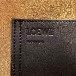 Pre Owned Loewe Pebble Bucket Bag Dark Brown Mellow Calf Leather Size Large