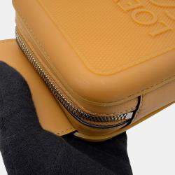 Pre Owned Loewe Anagram Molded Sling Camel Rubber Leather Sling Bag